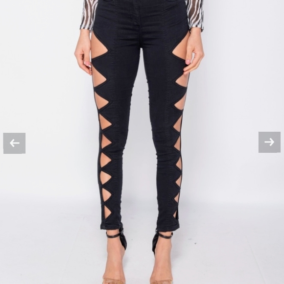 Multi cut out skinny jeans - Picture 4 of 4